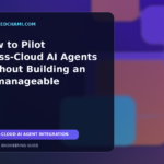 Editorial illustration of two cross-cloud AI agents exchanging a structured task through a controlled boundary.