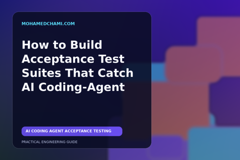 Editorial illustration of acceptance testing safeguards connecting an API and web application workflow