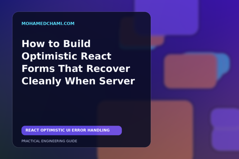 Editorial illustration of an optimistic React form reconciling a pending submission with confirmed server state.