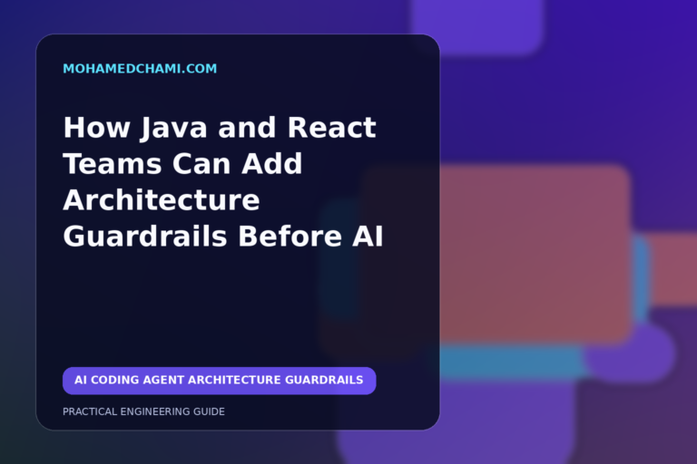 Abstract editorial illustration of protected backend, API, and frontend architecture layers for AI-assisted software development.
